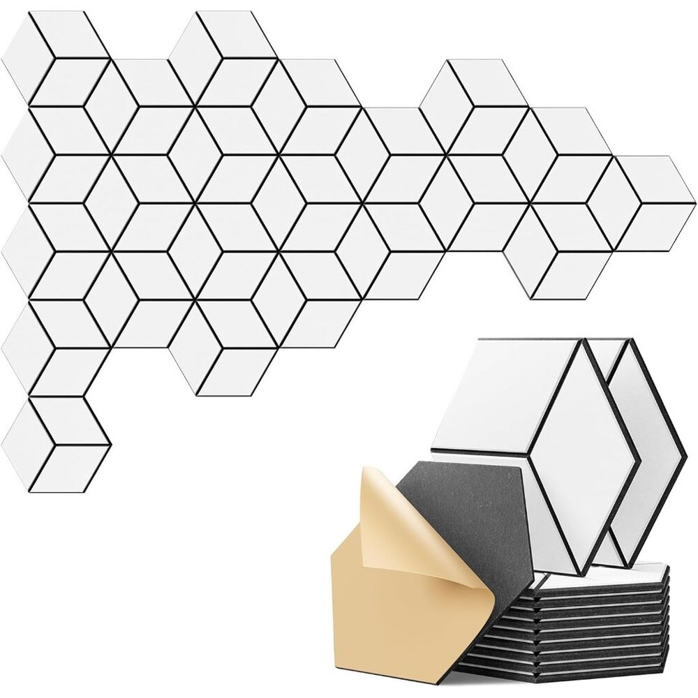 22-Pack Self-Adhesive Acoustic Panels, 12" x 10" x 0.4" –  Soundproof Foam
